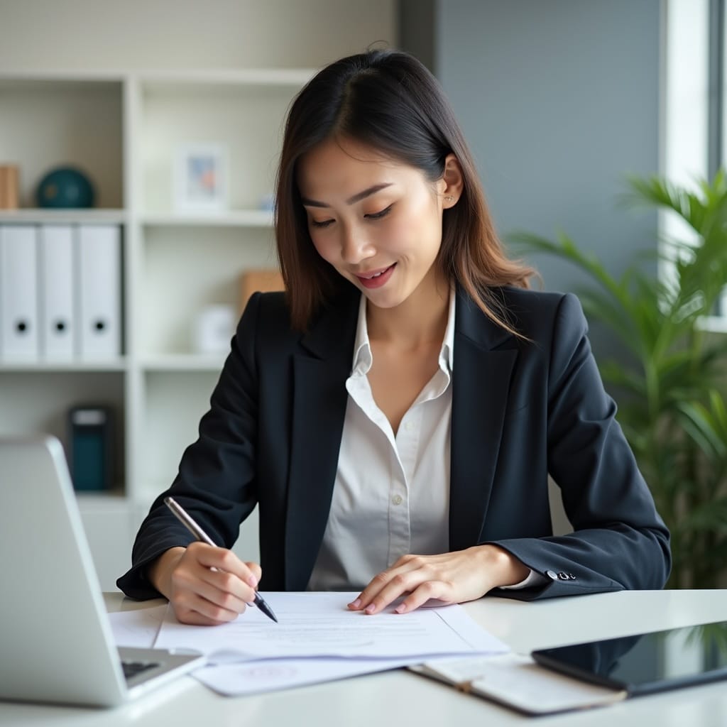  Представитель BMA Business Solutions оформляет документы на открытие банковского счета